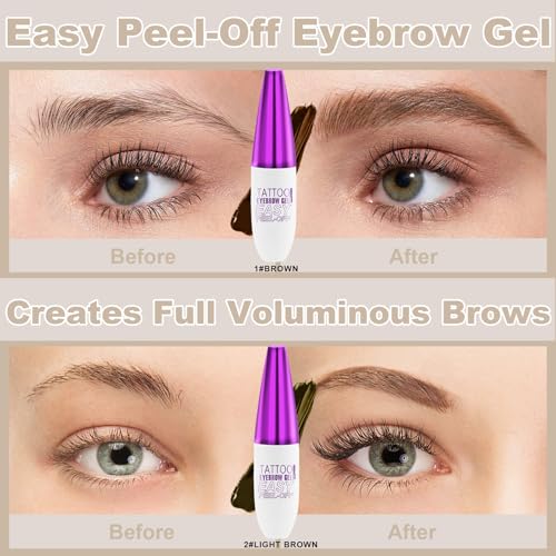 HULYHDP Peel Off Eyebrow Gel, Waterproof & Long-Lasting, 2Pcs
