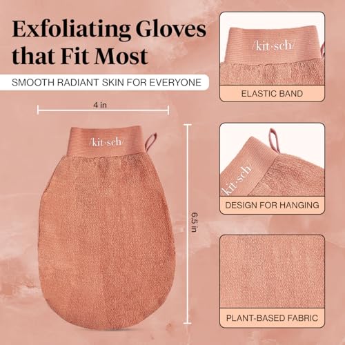 Kitsch Korean Exfoliating Glove 2-Pack - Deep Body Scrub Mitts