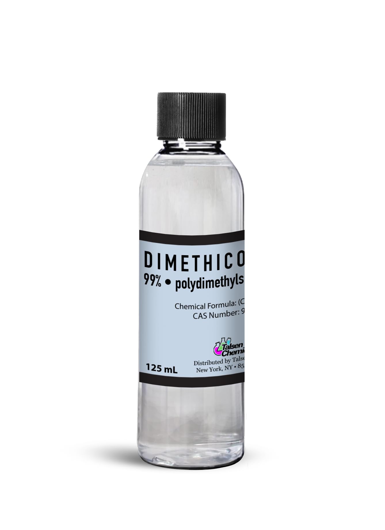 Talsen Chemicals Dimethicone Oil Pure (125 mL / 4.22 Fl Oz) DIY Pure Dimethicone Cosmetic Grade Skin Moisturizer and Head Lice Treatment, Liquid Silicone Oil