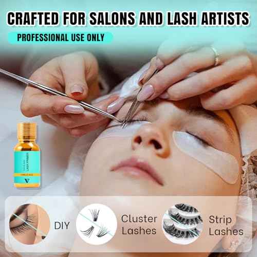 VAVALASH Lash Primer for Lash Extensions 15 ML Eyelash Extension Primer Increase Adhesive Bonding Power Easily Removes Proteins and Oils for Longer Lash Lasting Professional Use Only(15ML)