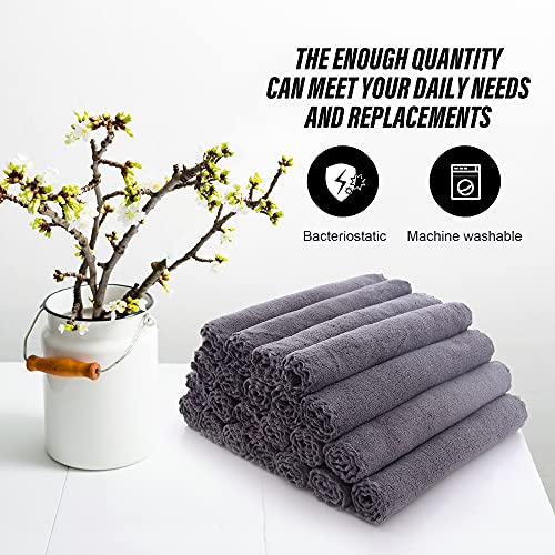 MOONQUEEN Ultra Soft Washcloths Set 24 Pack 12x12 Grey