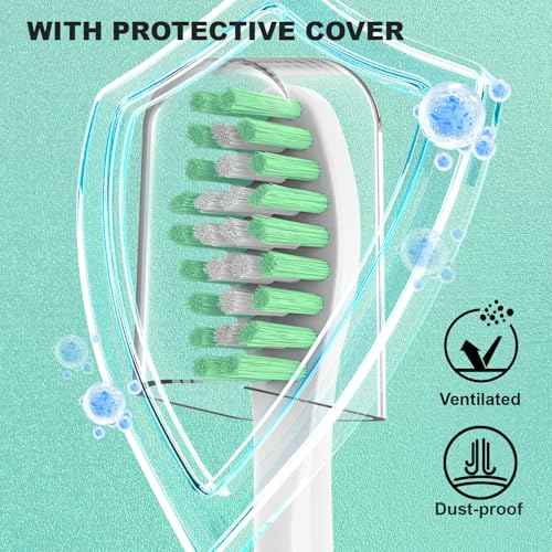 Replacement Toothbrush Heads for Philips Sonicare E Series, Compatible with Sonicare Essence Elite Advance CleanCare Screw-on Electric Toothbrush HX7022/66 HX7023/64, HX7023/30, 4 Pack