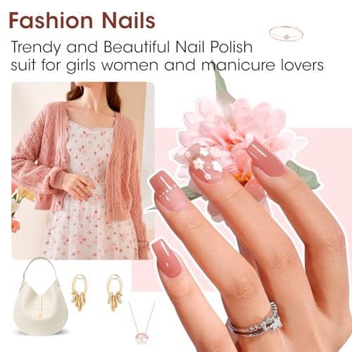 GELLEN Nude Nail Polish Set - Quick Air Dry HEMA Free Neutral Tones