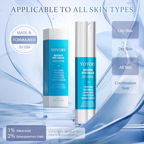 Retinol Eye Balms Repair Dark Circle, Eye bags and Puffiness, wrinkles,Firming Anti-Aging Eye Treatment, 14 ml