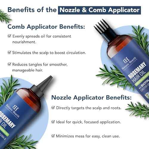 Botanic Hearth 100% Pure Rosemary Oil For Hair Growth (6.7 fl oz)| Infused with Biotin, Jojoba & Castor Oil | Hair Oil Repairs Dry Damaged Hair, Strengthening, Healthier Hair- Hair Tonic