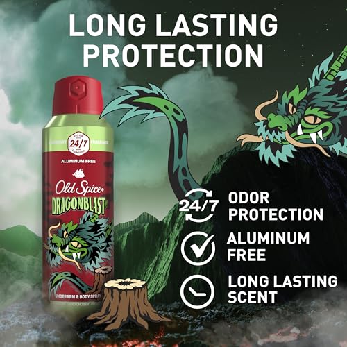 Old Spice Dragonblast Aluminum Free Body Spray, 5.1 oz (Pack of 3)