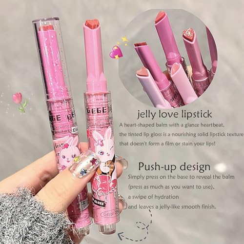 Jelly Lipstick Set 3 Colors Heart Shape Lip Gloss