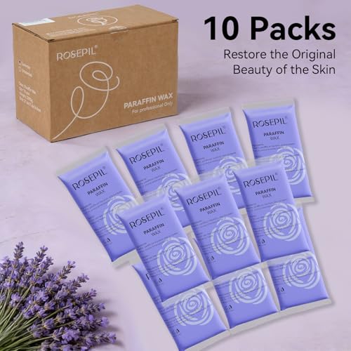 ROSEPIL Lavender Paraffin Wax Refills for Hands & Feet - 10 Pack (4.4 lbs)