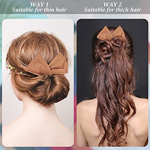 Hair Bun Maker Set - 4 Doughnut Donuts for Long Thick Hair