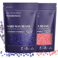 Hard Wax Beads 2-Pack, 1lb Lavender Hard Wax Beads for Coarse Hair Full Body + 1lb Rose Hard Wax Beads for Sensitive Skin Body, Brazilian Bikini, Legs, Eyebrow, Facial