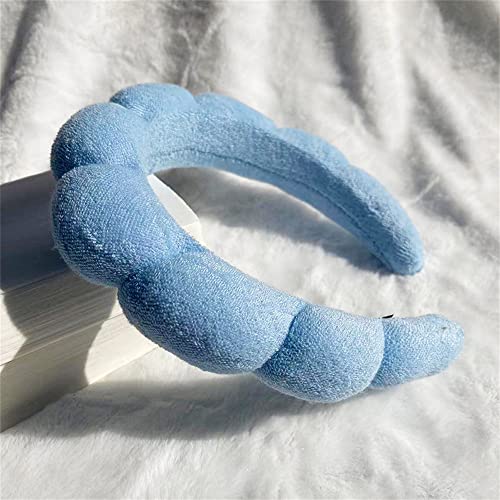 Spa Headband Wrist Towels Scrunchies/Wristband Set for Washing Face, Skincare Headbands for Women Terry Towel Cloth Fabric Puffy Sponge Facial Headband Hair Bands Wristbands for Makeup Removal, Shower