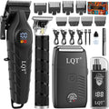 LQT Black Men's Cordless 4-in-1 Hair Clipper & Trimmer Kit with LED Display