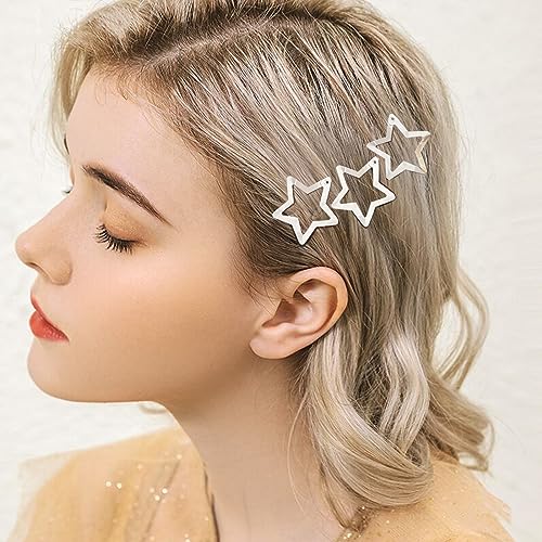 Star Hair Clips 15PC Y2K Metal Barrettes for Women Girls