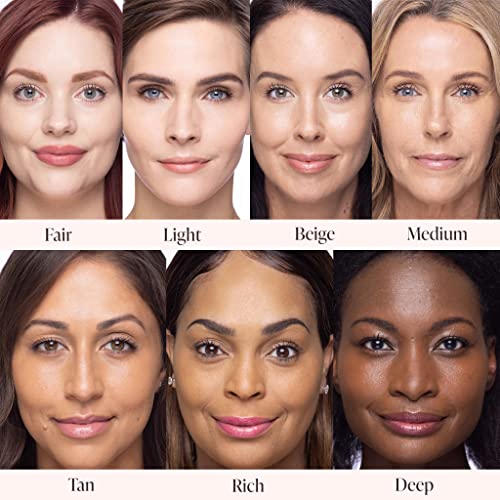 Mally Beauty Stress Less Performance Foundation - Light - Buildable Medium to Full Coverage - Lightweight Foundation Liquid - Niacinamide Brightens and Hydrates Skin - Satin Finish