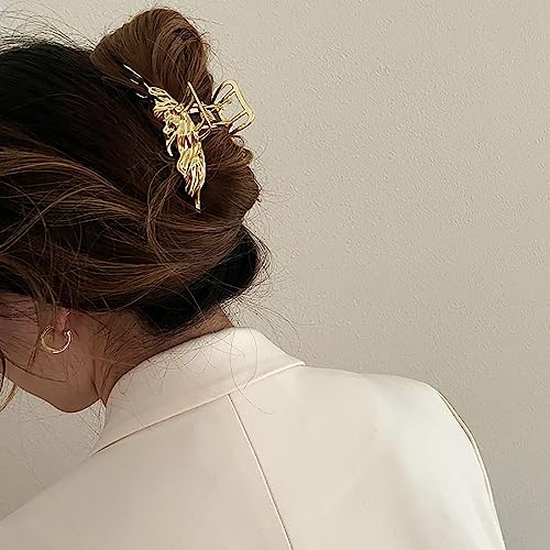 AIUPUOC Large Metal Silver Snake Accessories: Elegant Thick Hair Clips, Barrettes, Banana Hairpins for Women & Girls - 2Pcs