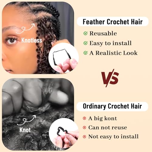AMUMI 14-Inch Curly Crochet Hair for Black Women - 100 Strands
