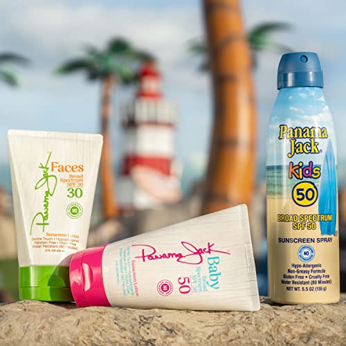 Panama Jack Baby Sunscreen Lotion - SPF 50, Broad Spectrum UVA/UVB Protection, Hypoallergenic, PABA, Paraben, Gluten & Cruelty Free, 3 FL OZ