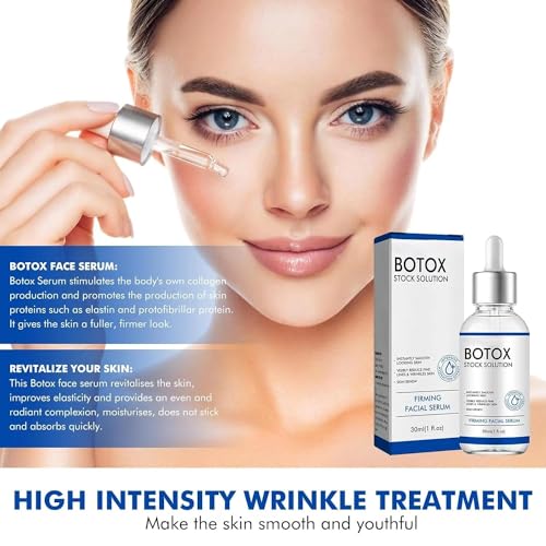 Generic Botox Stock Solution Facial Serum,Botox Stock Anti Aging Serum For Face,Instant Face Tightening,Reduce Fine Lines,Wrinkles, Boost Skin Collagen, Hydrate & Plump Skin（1pcs）.