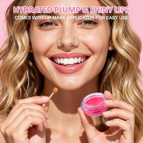 6 PCS Bee Lip Balm Lip Mask Honey Pot, Valentines Day Gifts, Moisturizing Lip Sleeping Mask for Dry Chapped Lips with Propolis, Honey Balm Lip Balm with Stick