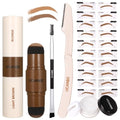 UCANBE 25PCS Eyebrow Stamp Stencil Kit With Dual-Color Pomade,20