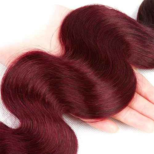 Burgundy Human Hair Bundles 10 12 14 Inch Wine Red Bundle Unprocessed Brazilian Virgin Human Hair Extensions 99j Body Wave Bundles For Women