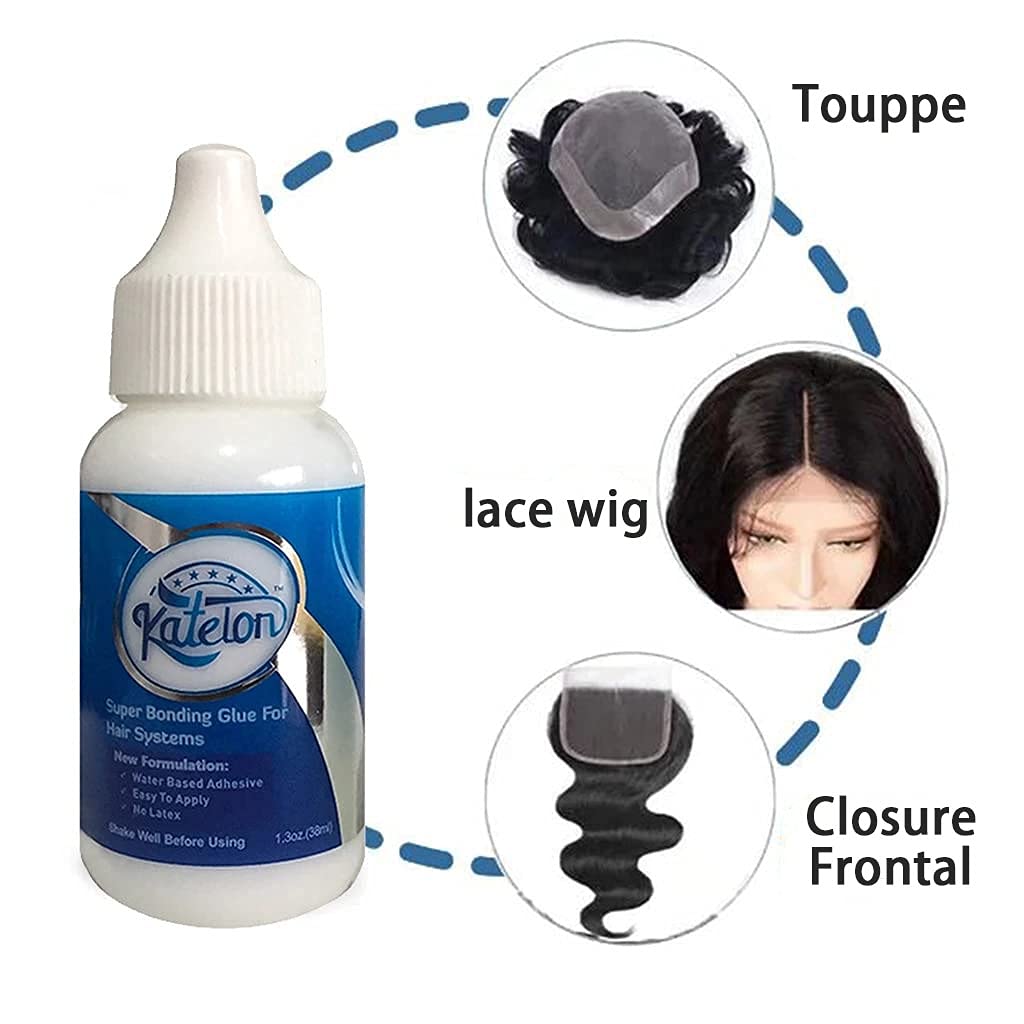 Lace Wig Glue Hair Replacement Adhesive Hair Glue - 1.3oz - Hair Invisible for Wig Lace Wigs Glue Waterproof Lace Front Wig Glue for Wigs, Transparent Lace Adhesive for Hair Replacement(1 Bottle)