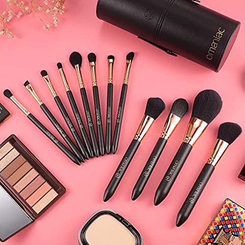 OMANIAC 12-Piece Makeup Brush Set with Travel Case