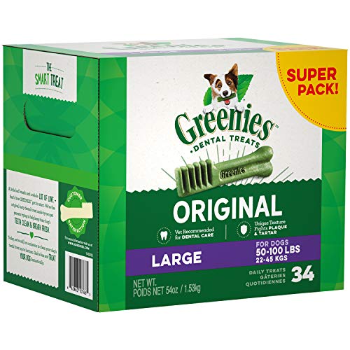 Greenies Original Large Natural Dental Care Dog Treats, 54 oz. Pack (34 Treats)