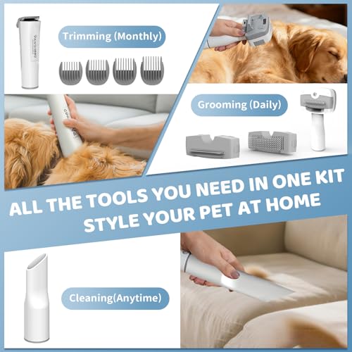 Pawimood Dog Grooming Vacuum Kit - 13000Pa Suction, 2L Dust Cup