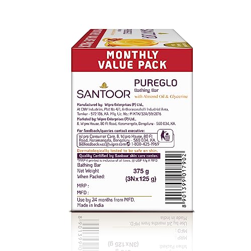 Santoor PureGlo Glycerine Soap, 125g