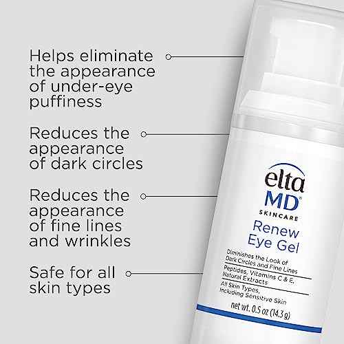 EltaMD Renew Eye Gel, Serum for Dark Circles and Puffiness, Under Eye Serum for Face, Anti Aging, Minimizes Fine Lines and Wrinkles, 0.5 oz Pump