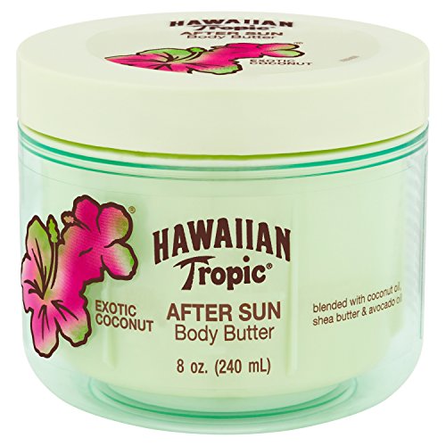 Hawaiian Tropic After Sun Body Butter with Coconut Oil 8oz & Sheer Touch Ultra Radiance Sunscreen SPF 15 8oz Bundle