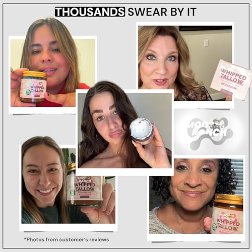 Whipped Beef Tallow for Skin ? Grass-Fed Tallow Balm Moisturizer with Jojoba Oil, Manuka Honey & Calendula ? For Face, Lips, Hands & Body ? For Dry or Sensitive Skin.