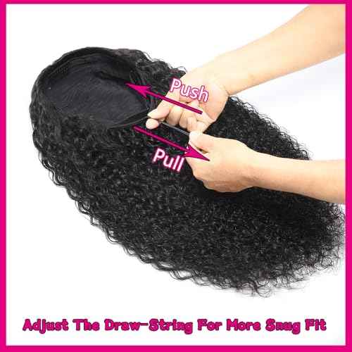 Water Wave Half Wig Human Hair 200% Density 3 in 1 Drawstring Seamless Flip Over With Adjustable String Invisible Hairline Headband Wig Beginner Friendly Glueless Wear and Go Human Hair Wig for Women