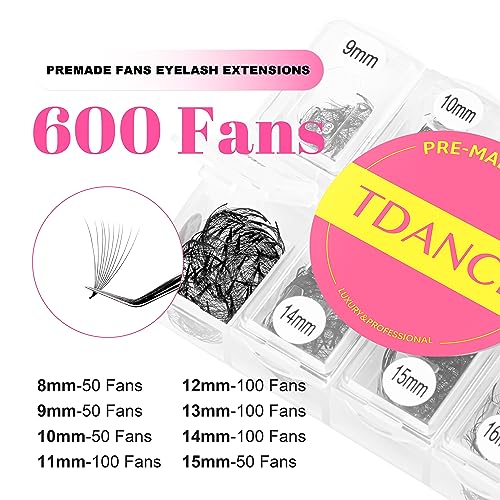 TDANCE 600 Premade Lash Fans 5D-24D Volume Eyelash Extensions C Curl