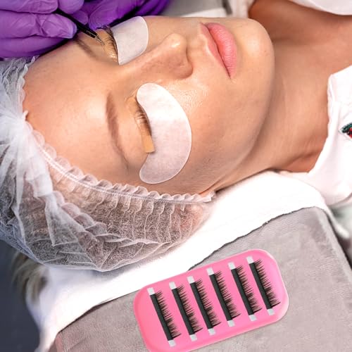 RONRONS Lash Pads for Eyelash Extensions, Sticky Pad for Lashes, Silicone Lash Pad Pink Eye Pads Lash Extensions Gel Pads False Eye Lashes Holder Tray for Eyelashes Reusable 10 Pack