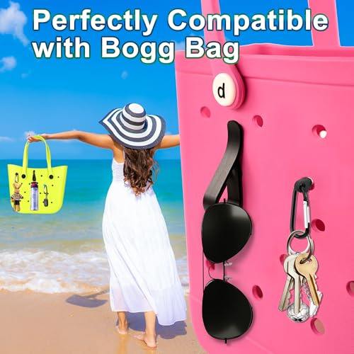 White 6Pcs Accessories Hooks for Bogg Bag, Carabiner Keychain & Key Holder Charms