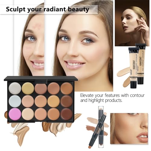 Full Makeup Kit for Girls - Eyeshadow Palette, Lip Gloss & Lipstick, Makeup Brushes, Foundation, Concealer, Mascara, Powder, Makeup Bag