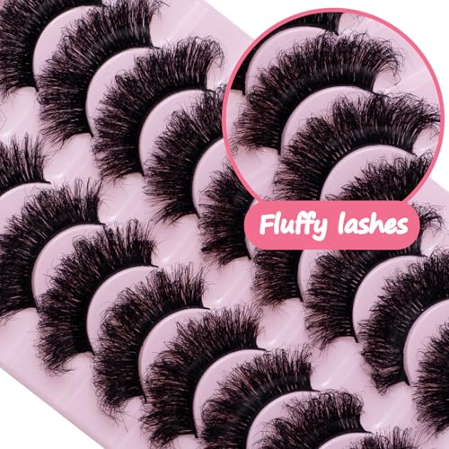 8D Mink Lashes 20mm Fluffy Volume - 10 Pairs False Eyelashes