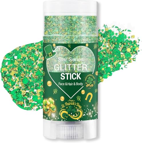 Brazil Green & Yellow Glitter Stick - Face Body Hair