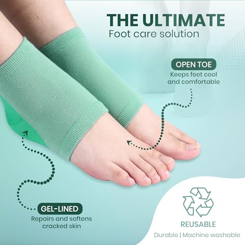 Moisturizing Gel Socks for Cracked Heels - 4-Pack Foot Care