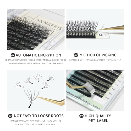 5D W-Shaped Premade Fan Eyelash Extensions 8-15mm Mix