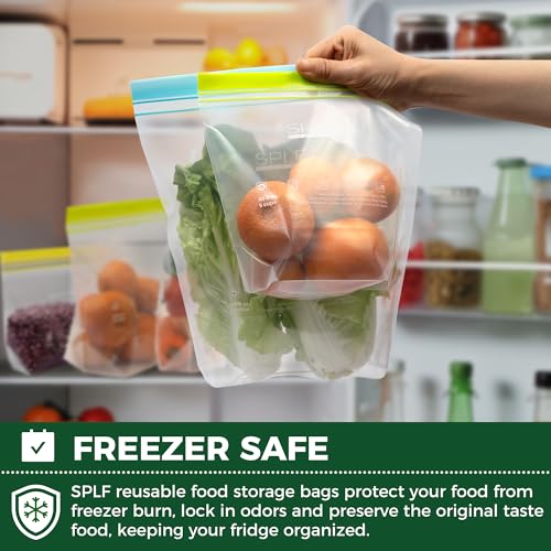 Reusable Half Gallon Freezer Storage Bags 20 Pack - Dishwasher & Microwave Safe