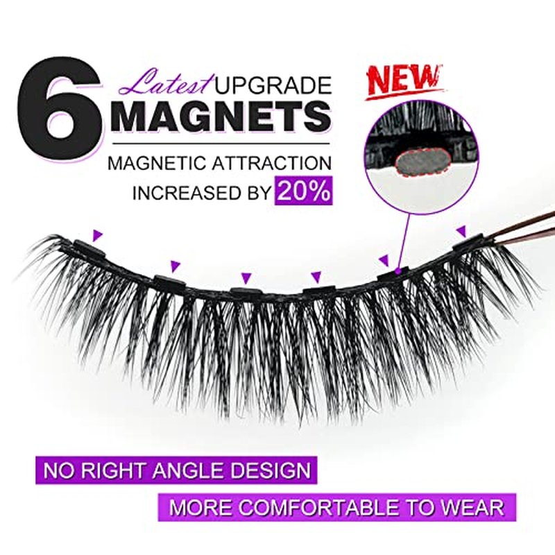 10 Pairs Cat-Eye Magnetic Eyelashes with Eyeliner - Natural Look