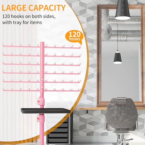 120-Peg Metal Hair Braiding Rack with Tray Stand