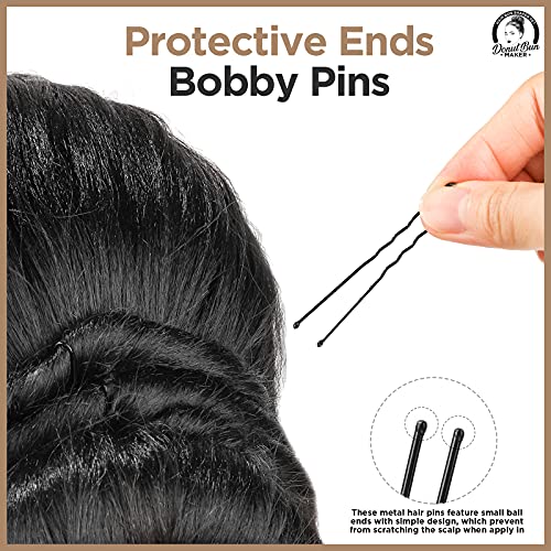 Hair Bun Maker Set - 4 Sizes with 20 Bobby Pins