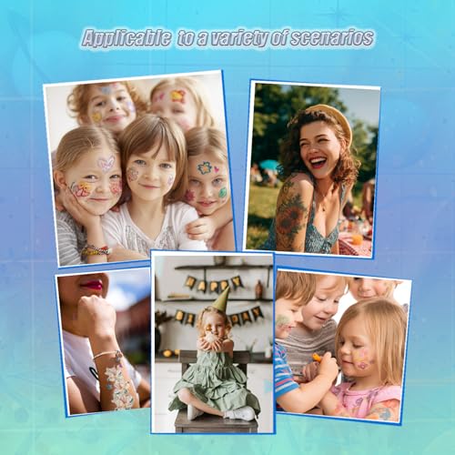 Temporary Tattoo Markers Skin Kit, 12 Pens + 72 Stencils