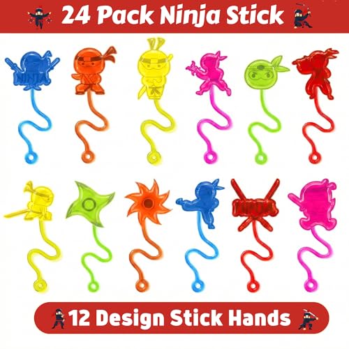 Ninja Party Favors 48-Piece Set: Stick Hands & Tattoos