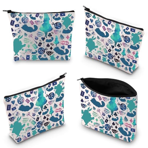 XYANFA Wondderrland Fairy Tale Makeup Bag Movie Fans Gift Cosmetic Bag For Cartoon Lover Zipper Pouch