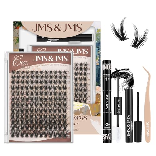 JMS&JMS Lash Clusters Kit Lash Extension Kit 144Pcs C Curl Manga Wispy Eyelash Clusters Kit Natural Volume Eyelash Extensions Individual Lashes Kit at Home (C-8-18MIX)